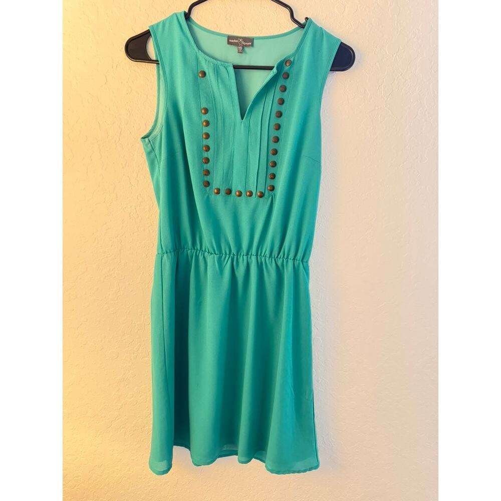 Market & Spruce Teal Studded Sleeveless Dress Size XS